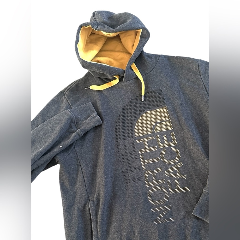 The North Face‎ Pullover Hoodie Gray Yellow Mens Medium